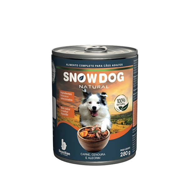 Enlatado Snow Dog Natural Carne, Abóbora e Alecrim