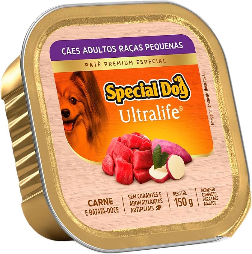 Ração Úmida Special Dog Patê Carne para Cães Adultos Raças Pequenas