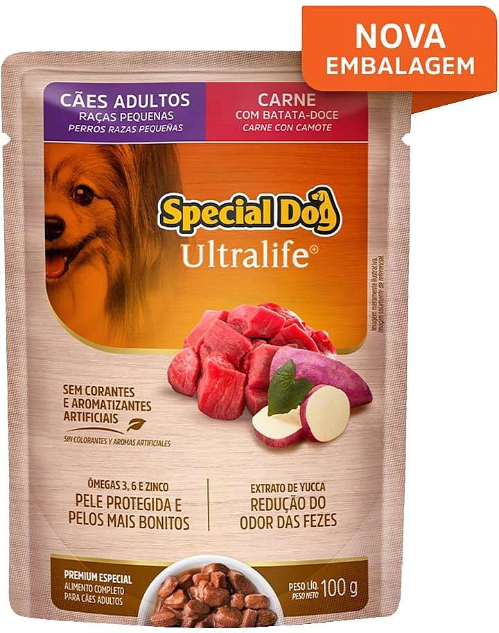 Ração Úmida Special Dog Sachê Carne para Cães Raças Pequenas