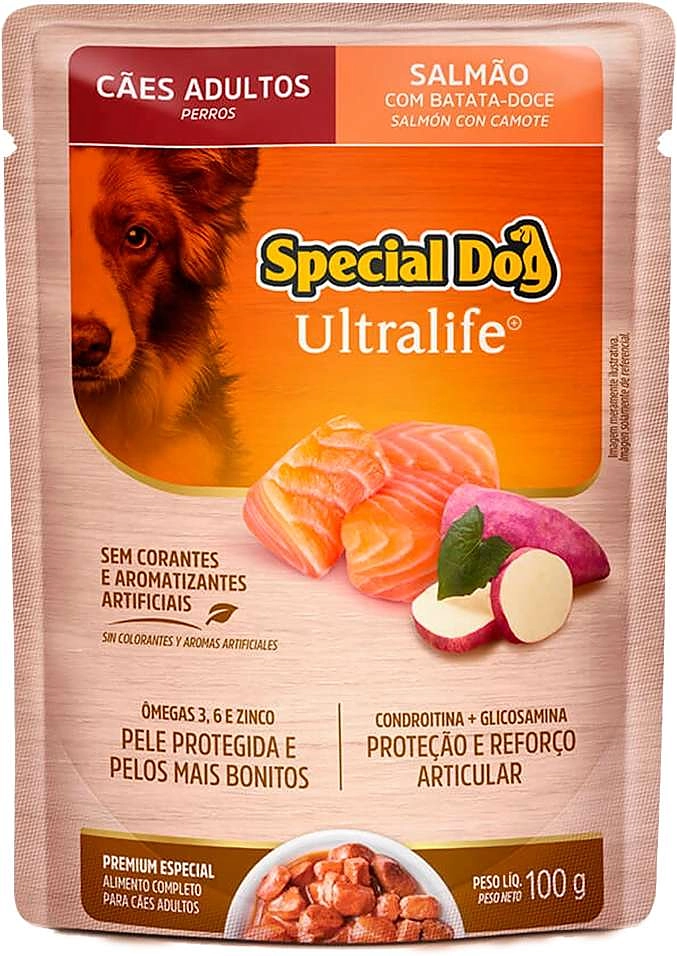 Ração Úmida Special Dog Sachê Salmão com Batata Doce para Cães Adultos