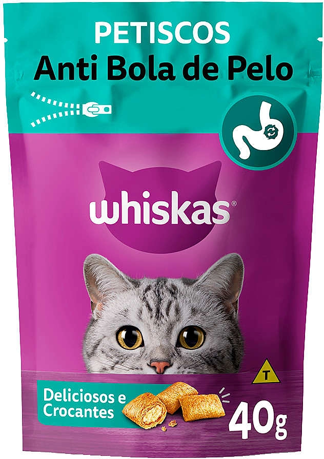 Petisco Whiskas Temptations Anti Bola de Pelo Para Gatos Adultos