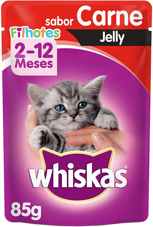 Ração Úmida Whiskas Sachê Carne Jelly para Gatos Filhotes