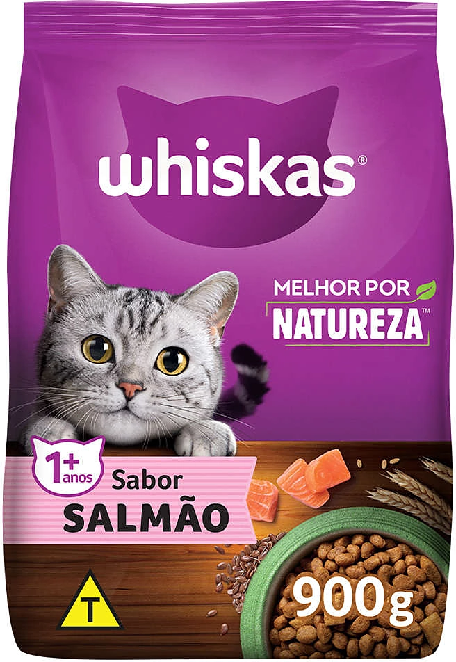 Ração Whiskas Melhor Por Natureza Salmão Gatos Adultos